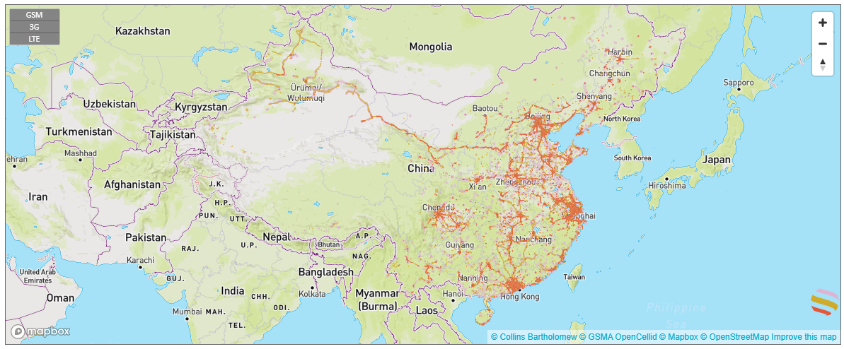 coverage map in china