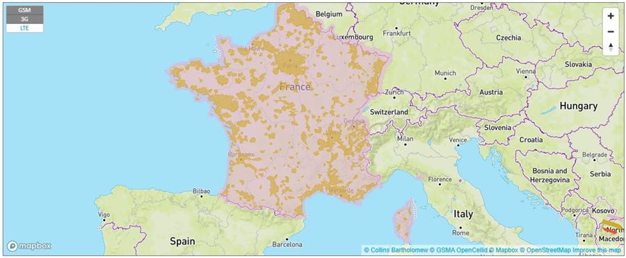 esim coverage map in europe