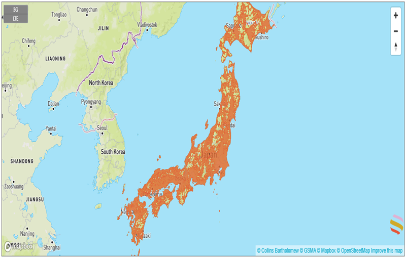 coverage map in japan