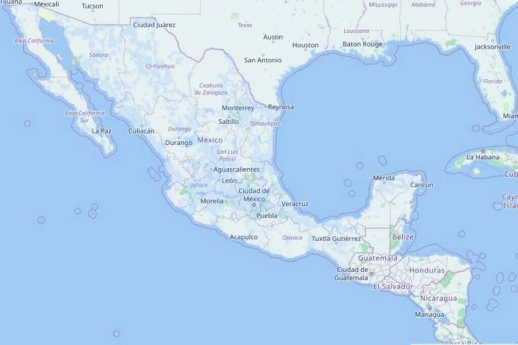 AT&T coverage map in Mexico