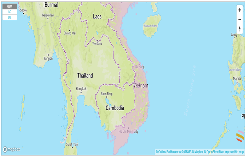 coverage map with an esim in vietnam
