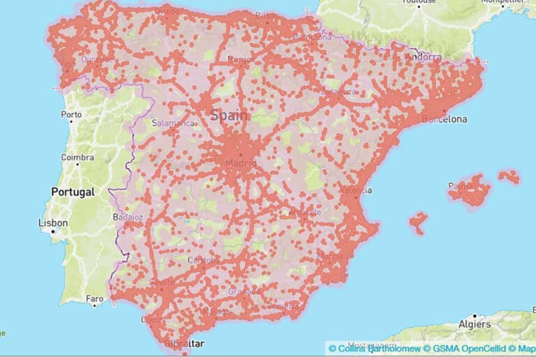 Vodafone coverage map in Spain