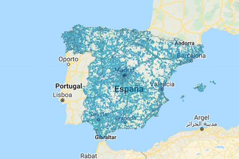 Yoigo's coverage map in Spain