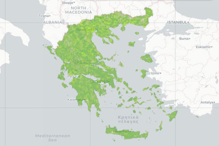 Cosmote coverage map in Greece