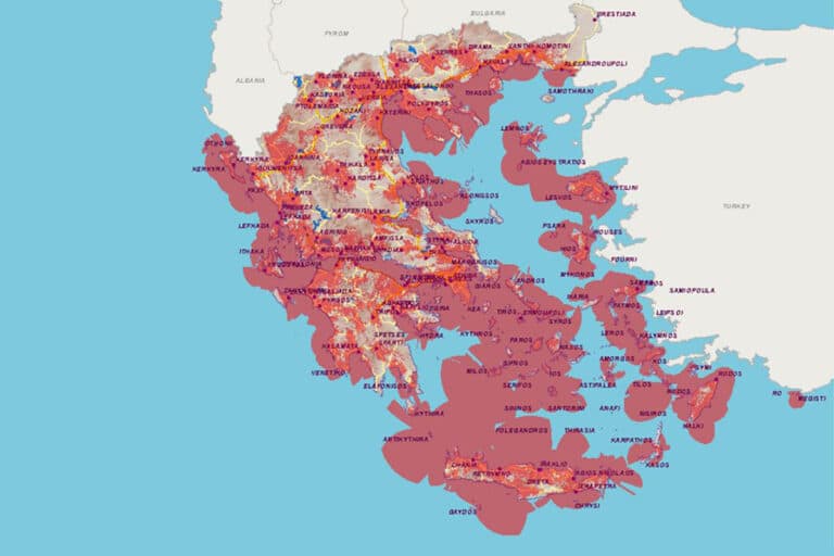 Vodafone coverage map in Greece