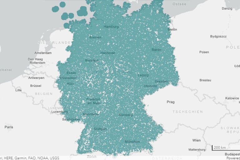 Vodafone coverage map in Germany. Source: vodafone.de