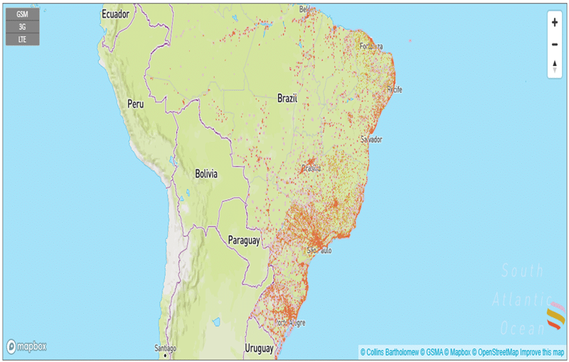 Vivo coverage map in Brazil with an eSIM