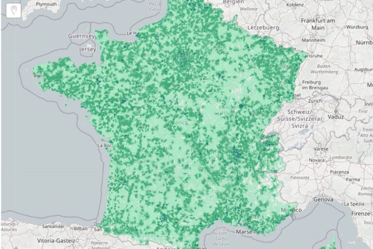 Free Mobile coverage map in France