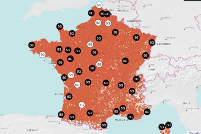 Orange coverage map in France