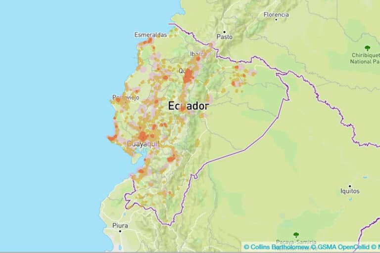 Claro coverage map in Ecuador