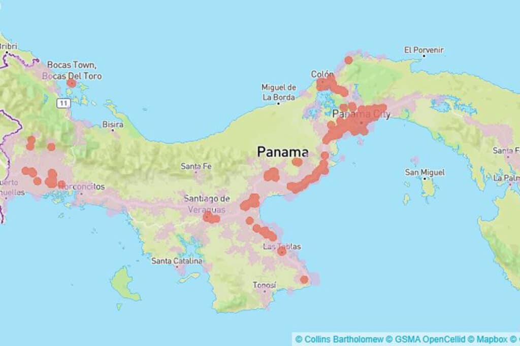 Claro coverage map in Panama