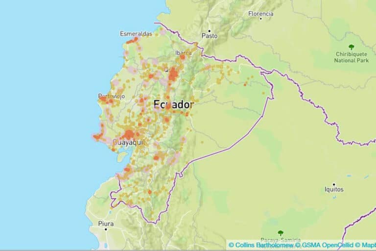 CNT coverage map in Ecuador