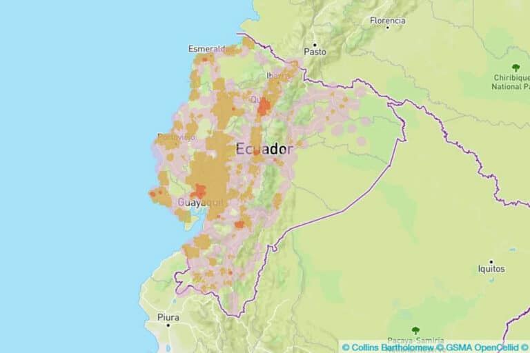 Movistar coverage map in Ecuador
