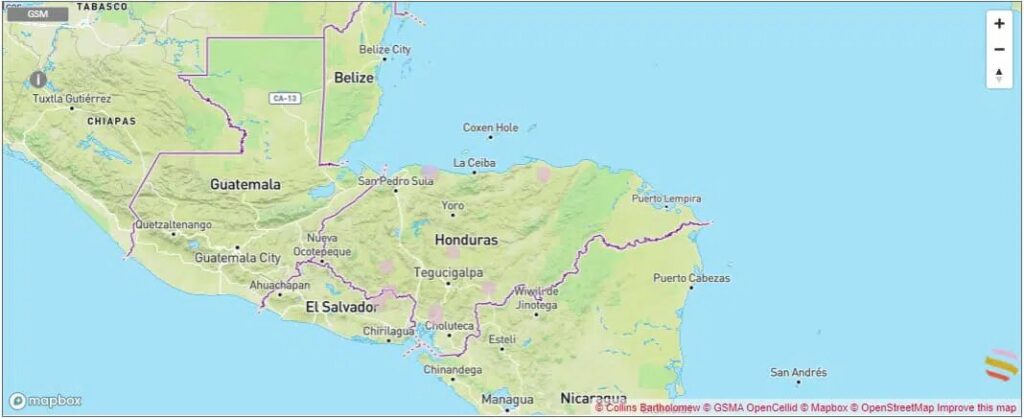 hondutel coverage map in honduras