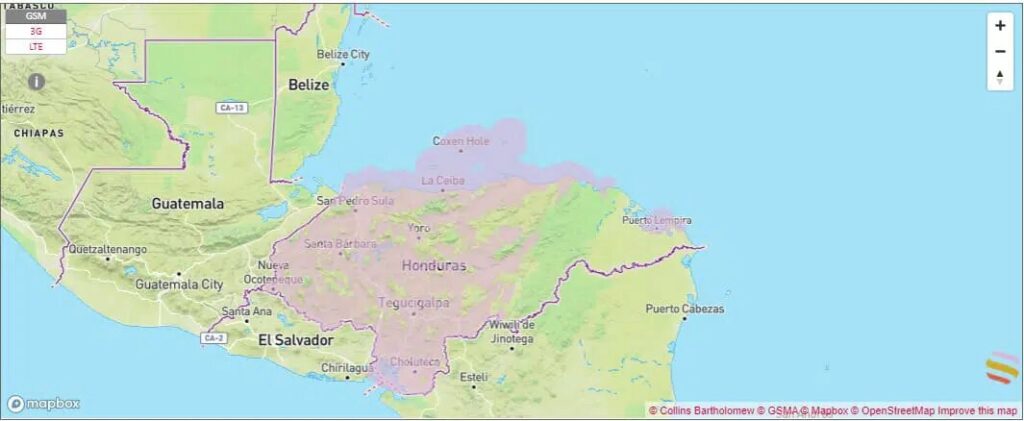tigo coverage map in honduras