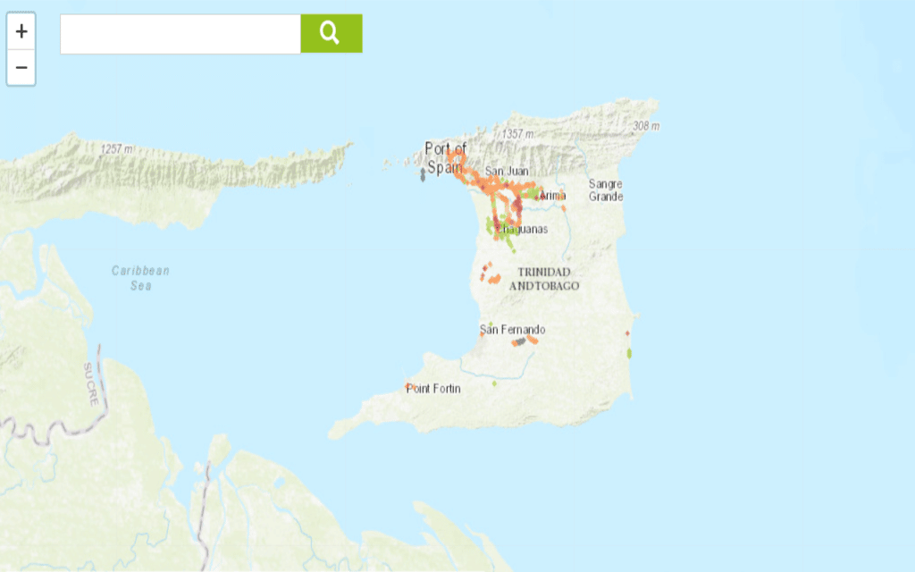 Coverage map of bmobile with an eSIM in Trinidad and Tobago