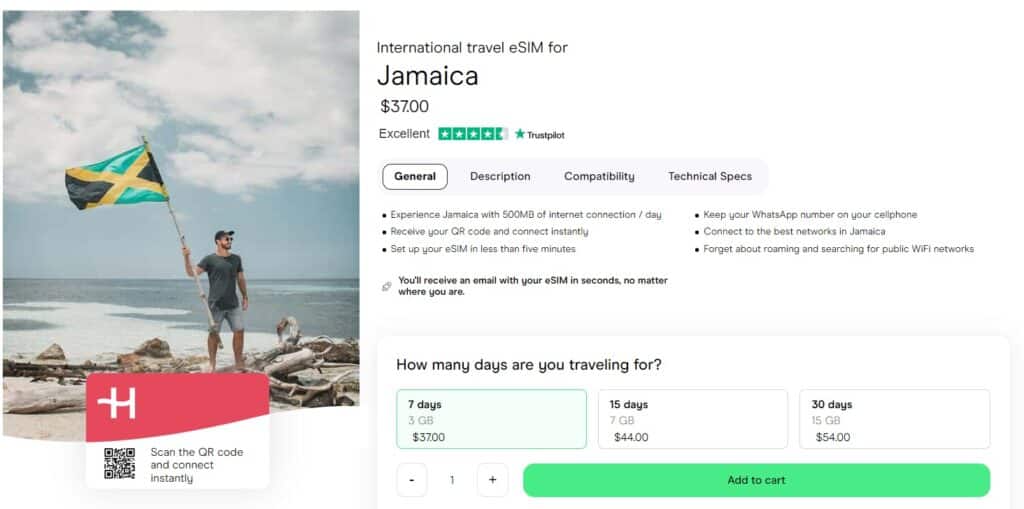 international travel esim for jamaica