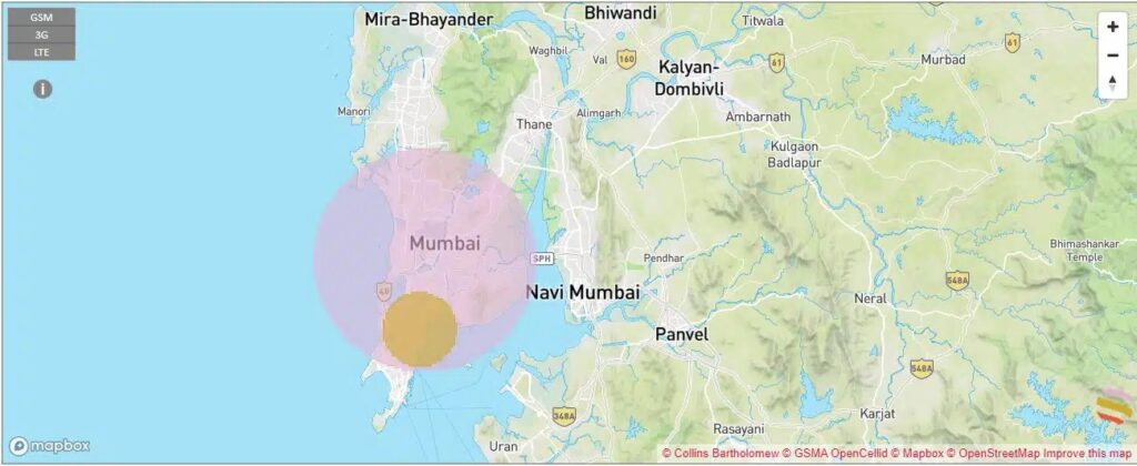 airtel coverage map mumbai