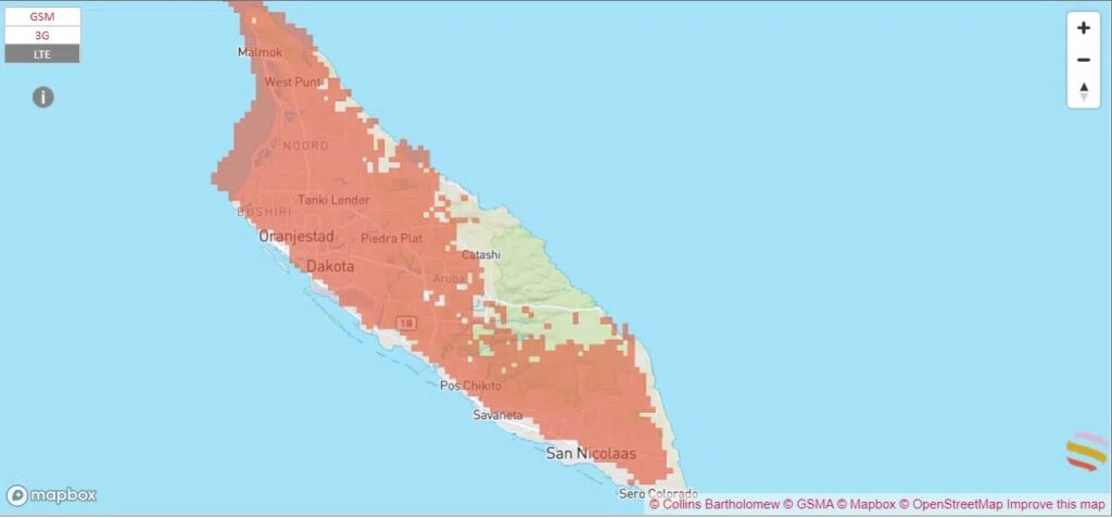 coverage map in aruba