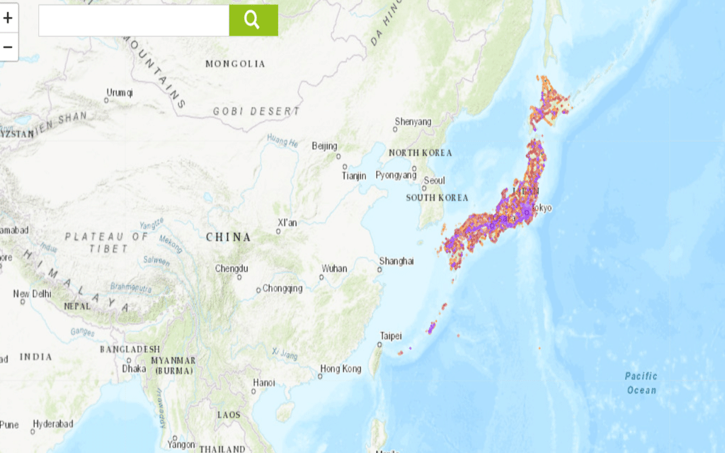 au by KDDI coverage map in Okinawa