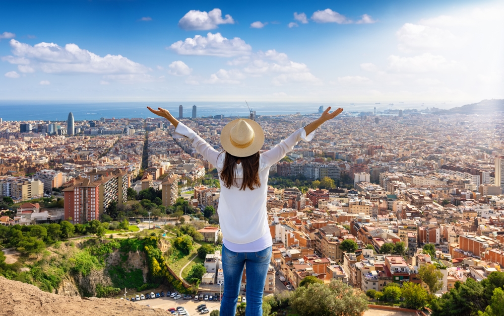 Vista panorámica de Barcelona desde altura